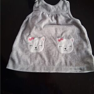 Cute Gray Dress with Cat Faces